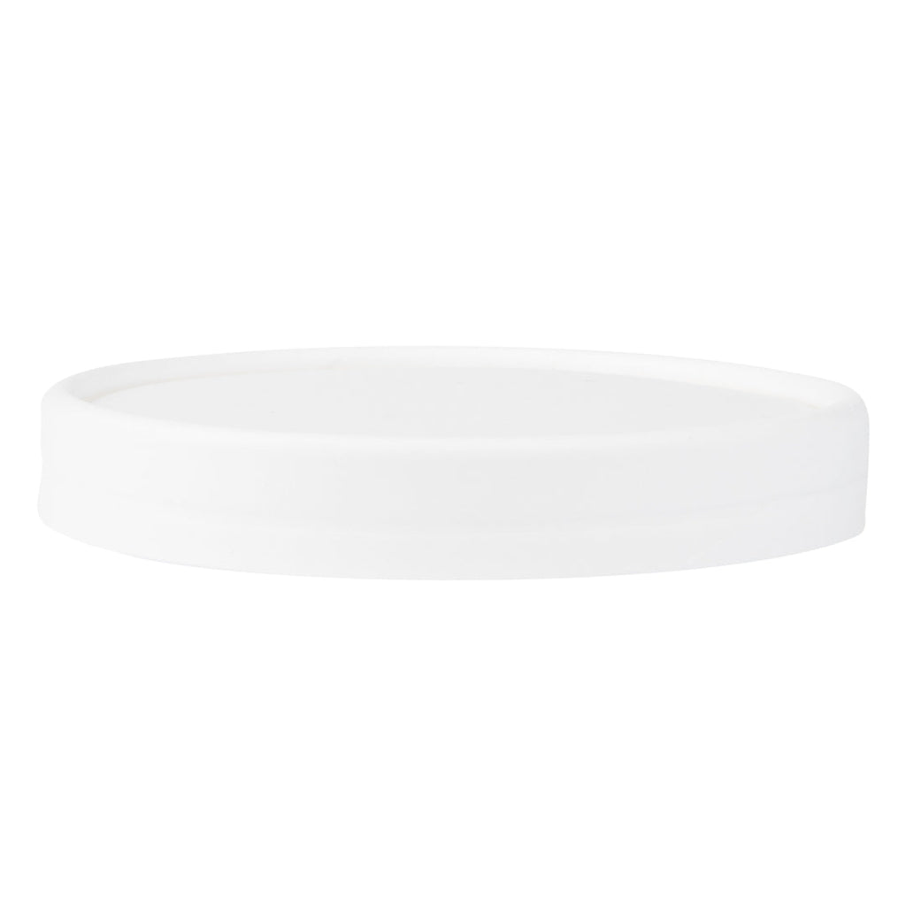 Coppetta Round White Paper To Go Cup Lid - Fits 5 oz - 3 1/2" x 3 1/2" x 1/2" - 200 count box
