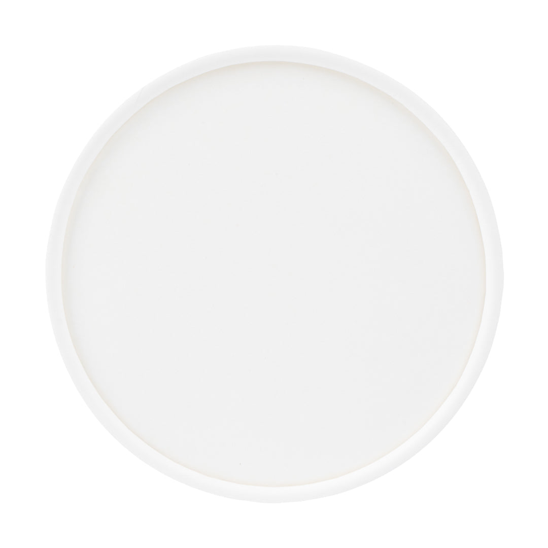 Coppetta Round White Paper To Go Cup Lid - Fits 5 oz - 3 1/2" x 3 1/2" x 1/2" - 200 count box