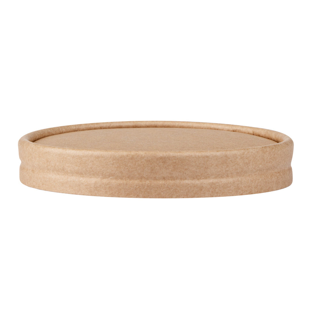 Coppetta Round Kraft Paper To Go Cup Lid - Fits 8 oz - 3 3/4" x 3 3/4" x 1/2" - 50 count box
