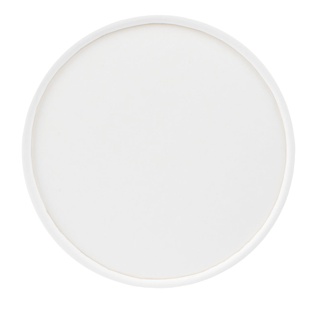 Coppetta Round White Paper To Go Cup Lid - Fits 8 oz - 50 count box