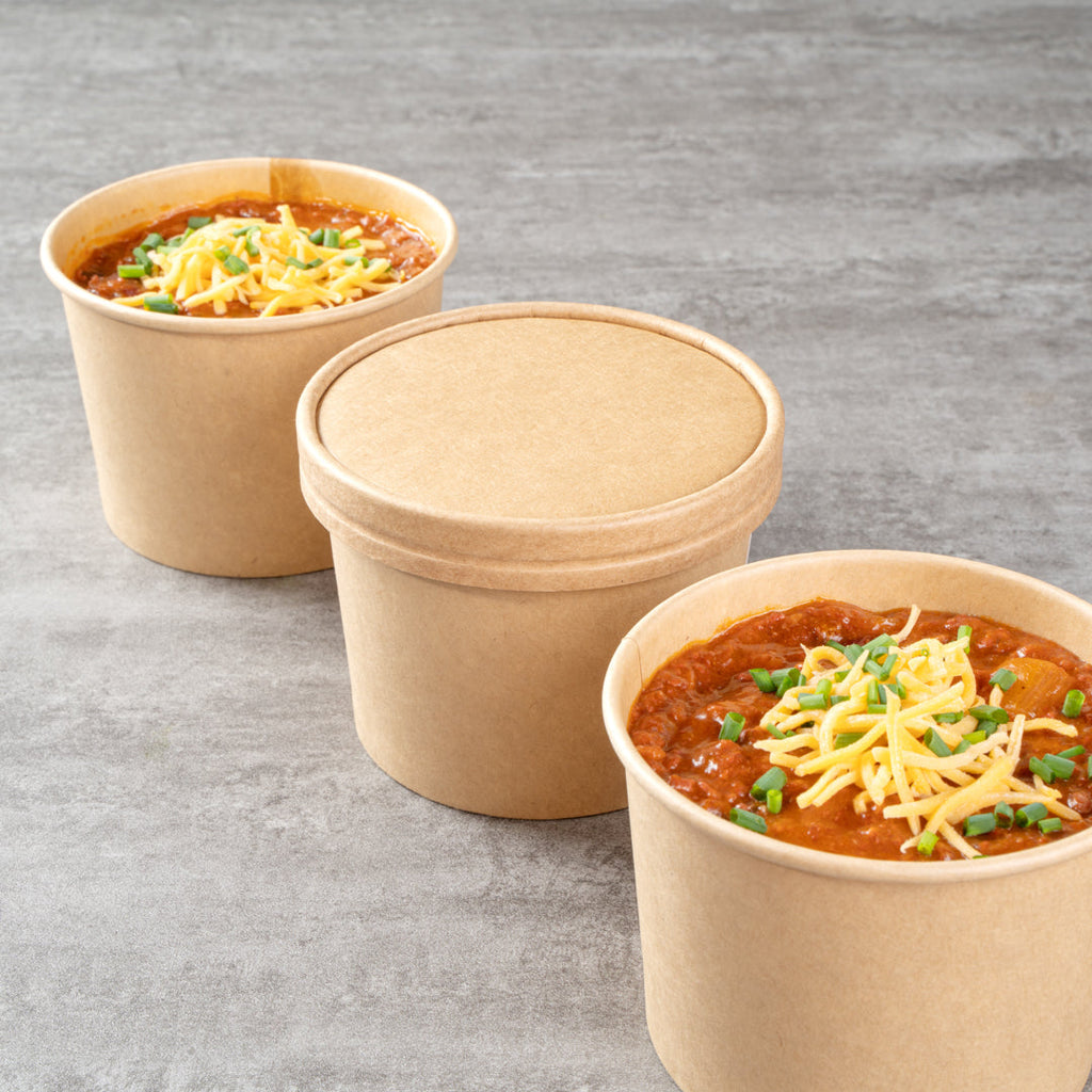 Coppetta Round Kraft Paper To Go Cup Lid - Fits 12 oz - 4" x 4" x 1/2" - 50 count box