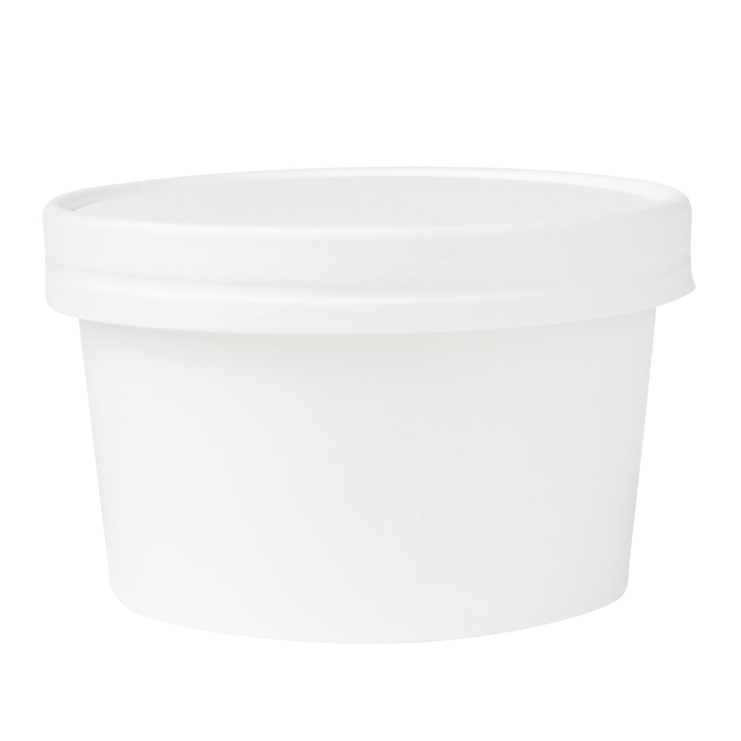 Coppetta Round White Paper To Go Cup Lid - Fits 12 oz - 50 count box