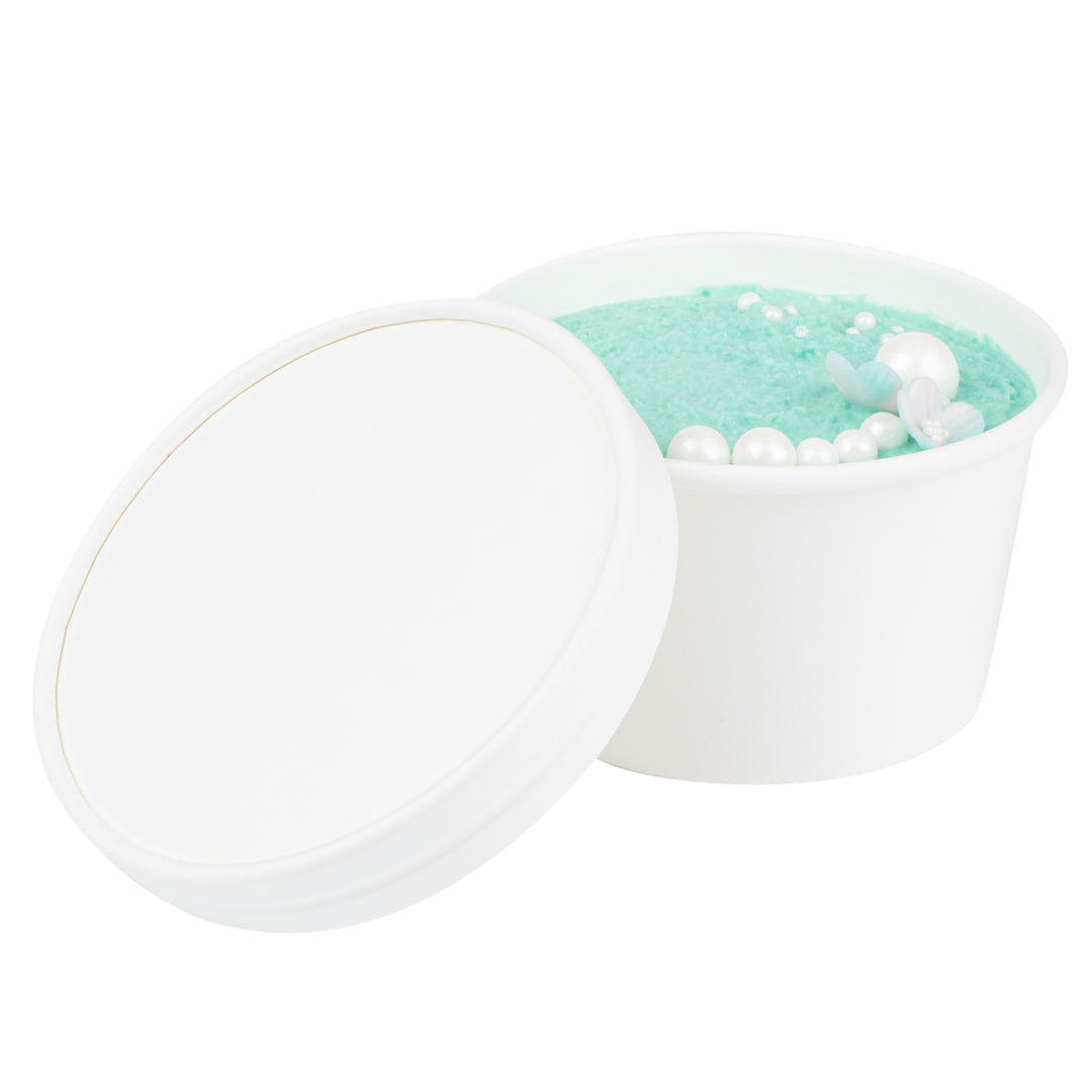 Coppetta Round White Paper To Go Cup Lid - Fits 12 oz - 50 count box