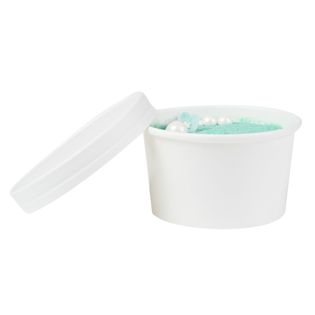 Coppetta Round White Paper To Go Cup Lid - Fits 12 oz - 50 count box