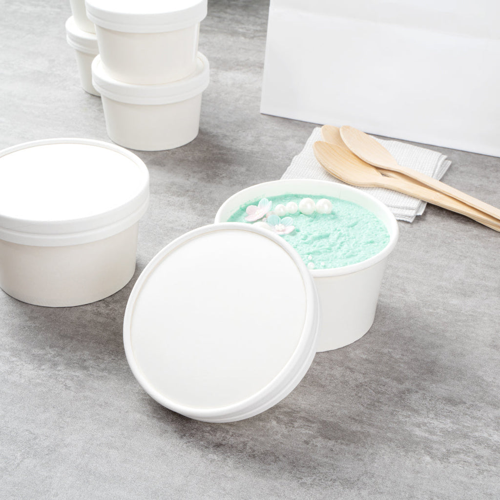 Coppetta Round White Paper To Go Cup Lid - Fits 12 oz - 50 count box