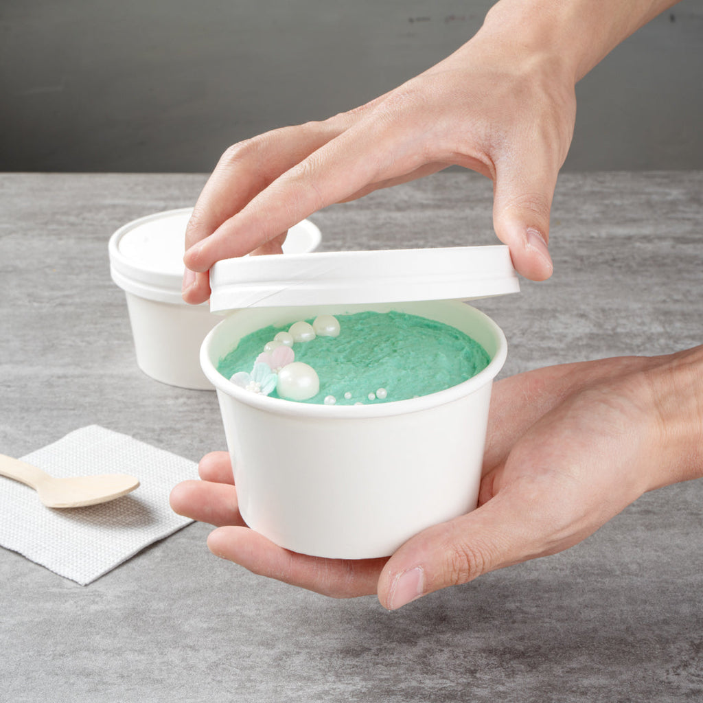 Coppetta Round White Paper To Go Cup Lid - Fits 12 oz - 50 count box