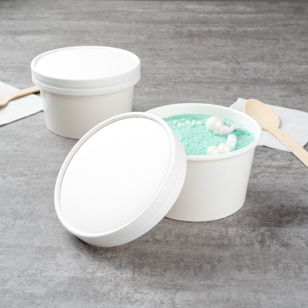 Coppetta Round White Paper To Go Cup Lid - Fits 12 oz - 50 count box