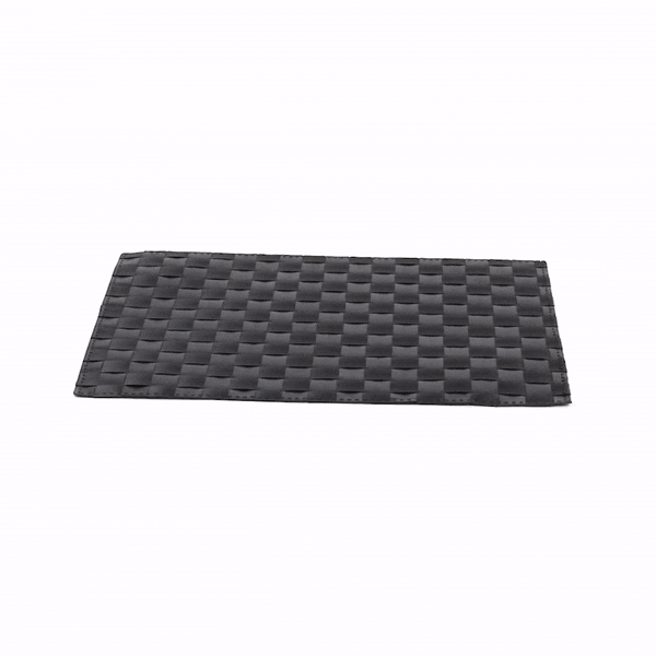 Macroweave Rectangle Black Woven Placemat - 16" x 12" - 6 count box