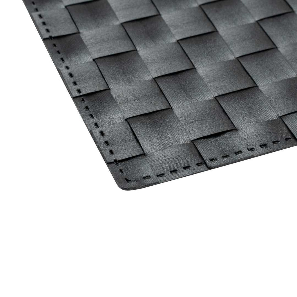 Macroweave Rectangle Black Woven Placemat - 16" x 12" - 6 count box
