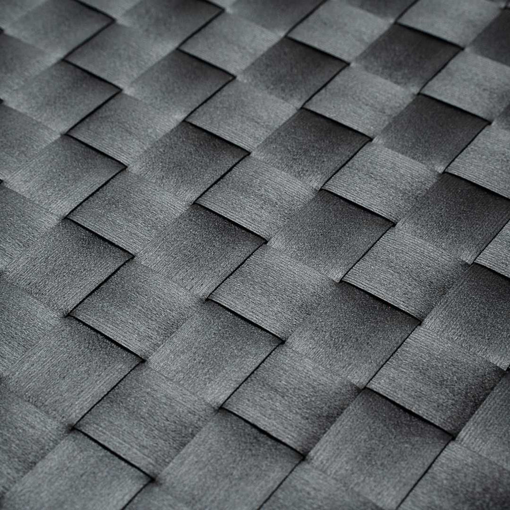 Macroweave Rectangle Black Woven Placemat - 16" x 12" - 6 count box