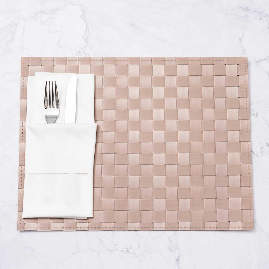 Macroweave Rectangle Sand Woven Placemat - 16" x 12" - 6 count box