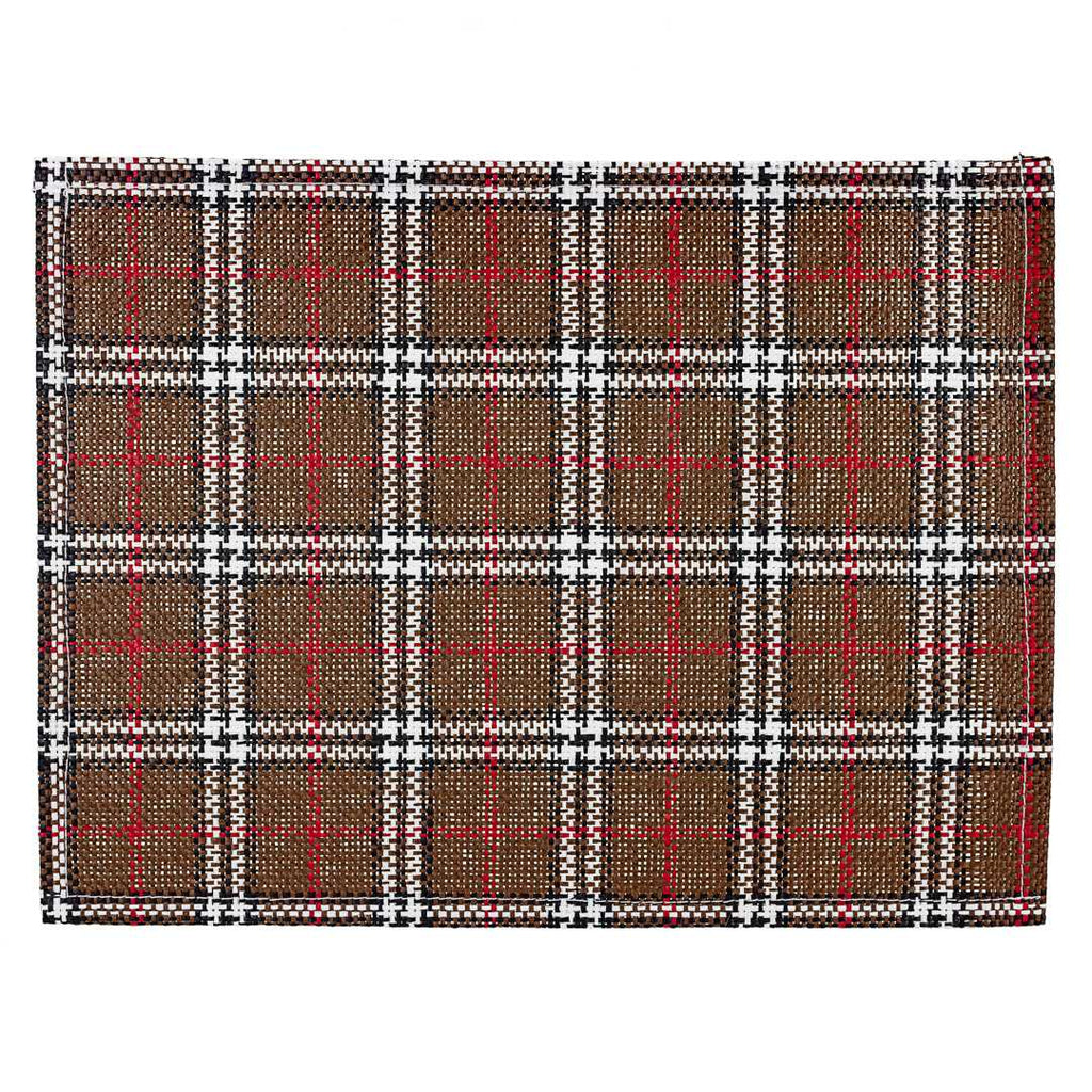 Carmel Mesh Vintage Windowpane Plaid Placemat - 16" x 12" - 6 count box