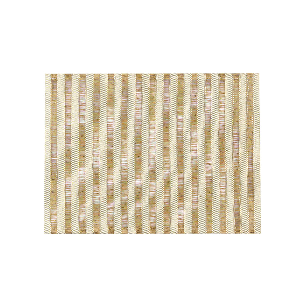 Carmel Mesh Light Brown Striped Placemat - 16" x 12" - 6 count box