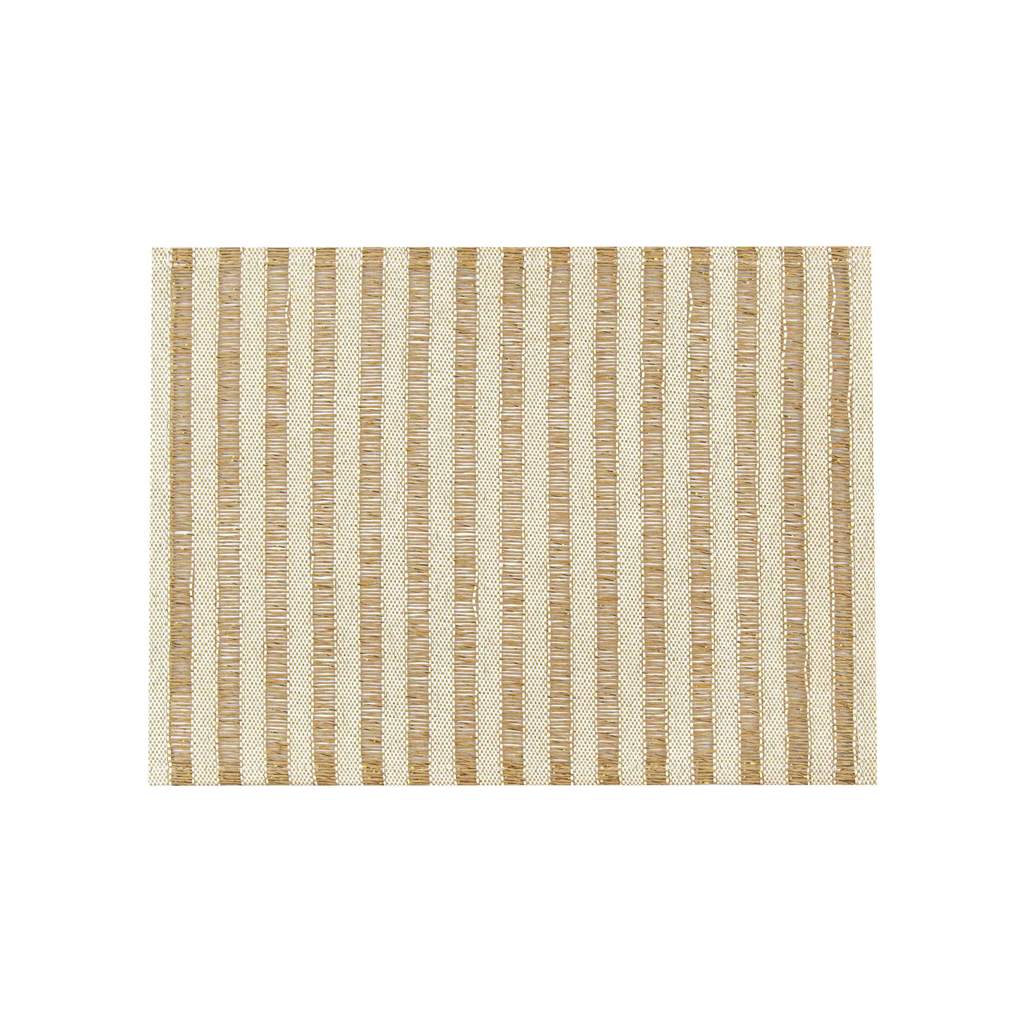 Carmel Mesh Light Brown Striped Placemat - 16" x 12" - 6 count box
