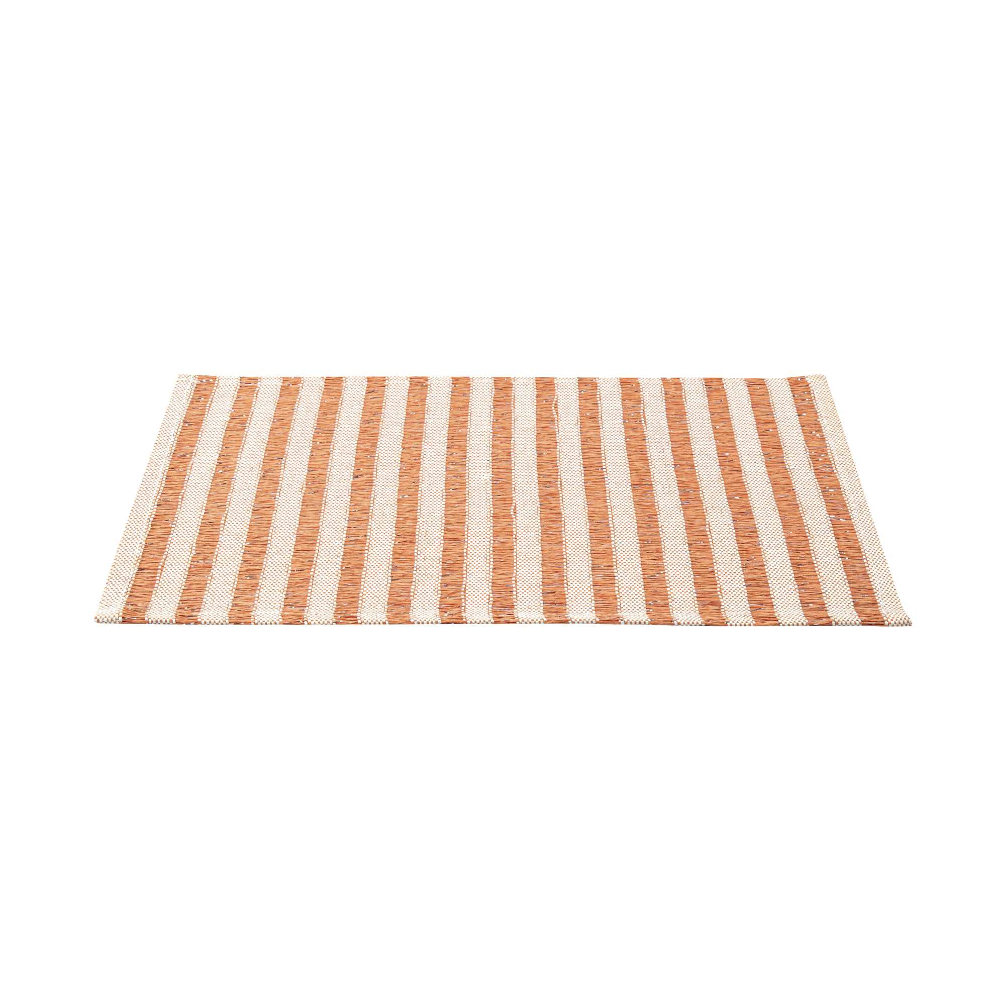 Carmel Mesh Orange Striped Placemat - 16" x 12" - 6 count box