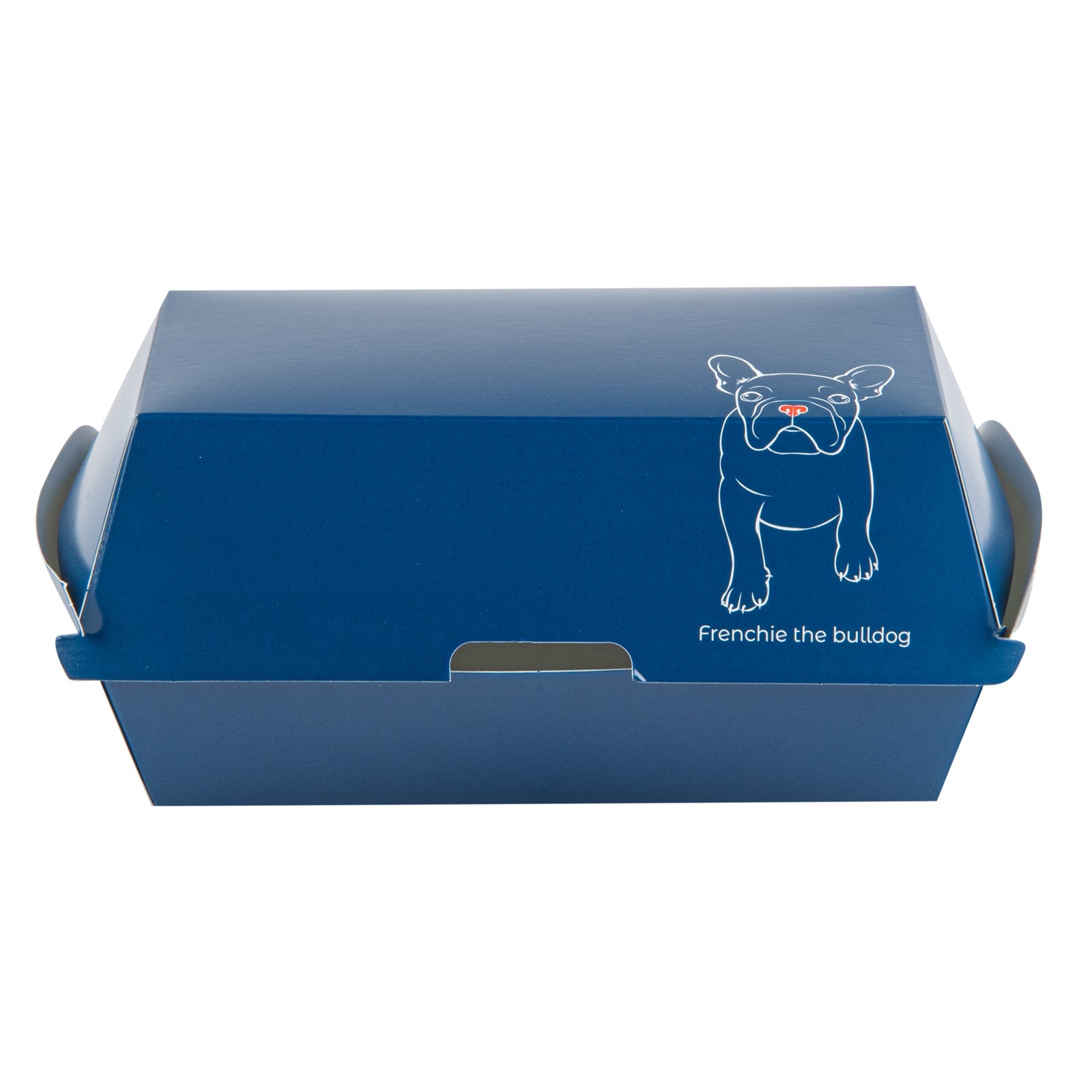Bio Tek Rectangle Frenchie Paper Hot Dog / Sandwich Clamshell Container - 6 3/4" x 3 1/2" x 3 1/2" - 100 count box