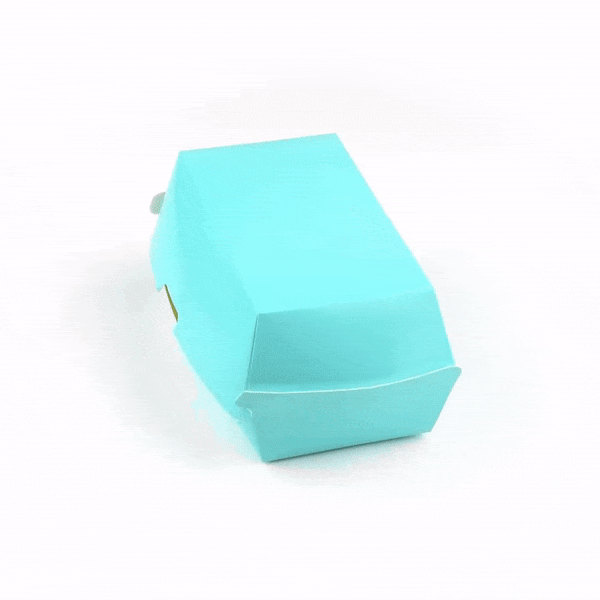 Bio Tek Rectangle Turquoise Paper Hot Dog / Sandwich Clamshell Container - 6 3/4" x 3 1/2" x 3 1/2" - 100 count box