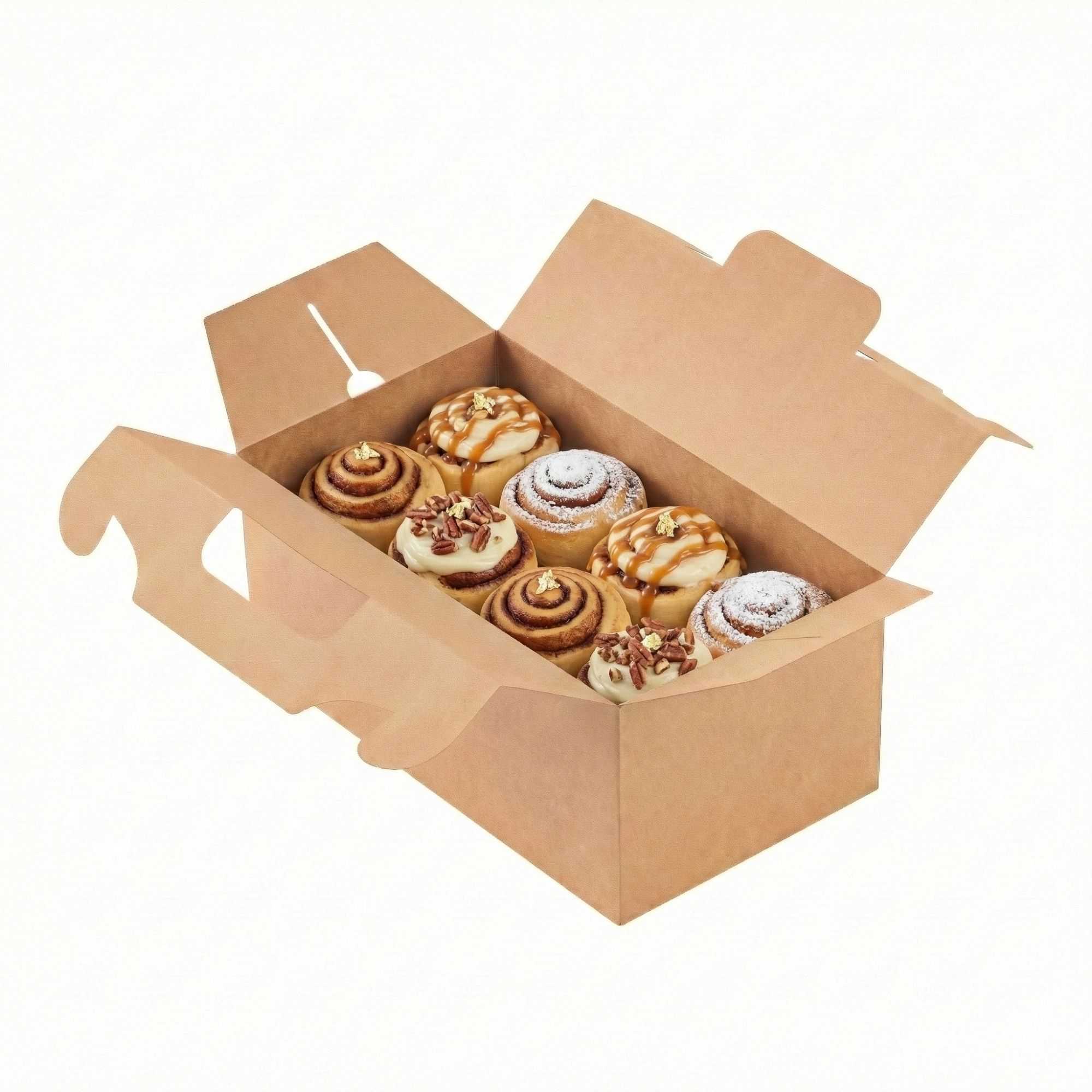 Bio Tek Rectangle Kraft Paper Cake / Take Out Container - with Secure Tab Handle - 10 1/4" x 6" x 6 3/4" - 100 count box