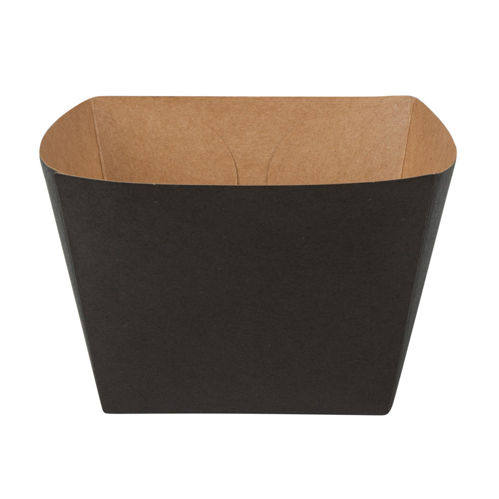 Bio Tek Square Black Paper Snack Box - 5 1/4" x 5 1/4" x 3 1/4" - 200 count box