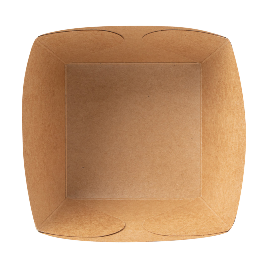 Bio Tek Square Black Paper Snack Box - 5 1/4" x 5 1/4" x 3 1/4" - 200 count box