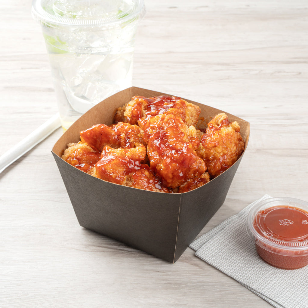 Bio Tek Square Black Paper Snack Box - 5 1/4" x 5 1/4" x 3 1/4" - 200 count box