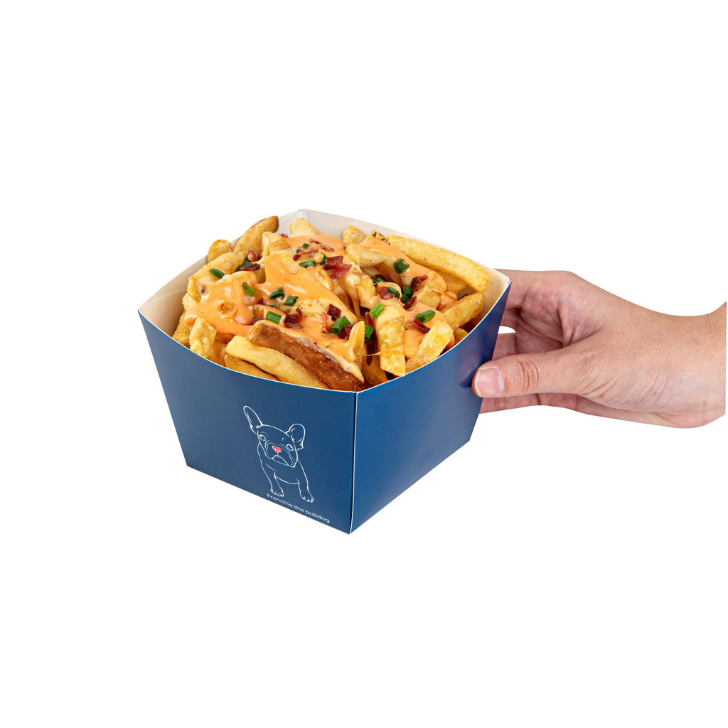 Bio Tek Square Frenchie Paper Snack Box - 5 1/4" x 5 1/4" x 3 1/4" - 200 count box