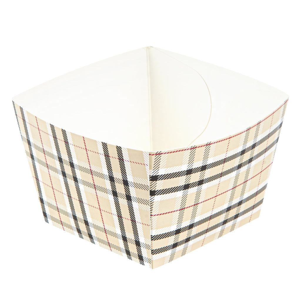 Bio Tek Square Plaid Paper Snack Box - 5 1/4" x 5 1/4" x 3 1/4" - 200 count box