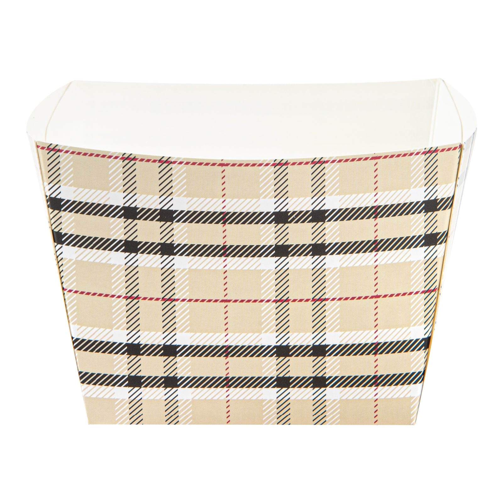Bio Tek Square Plaid Paper Snack Box - 5 1/4" x 5 1/4" x 3 1/4" - 200 count box
