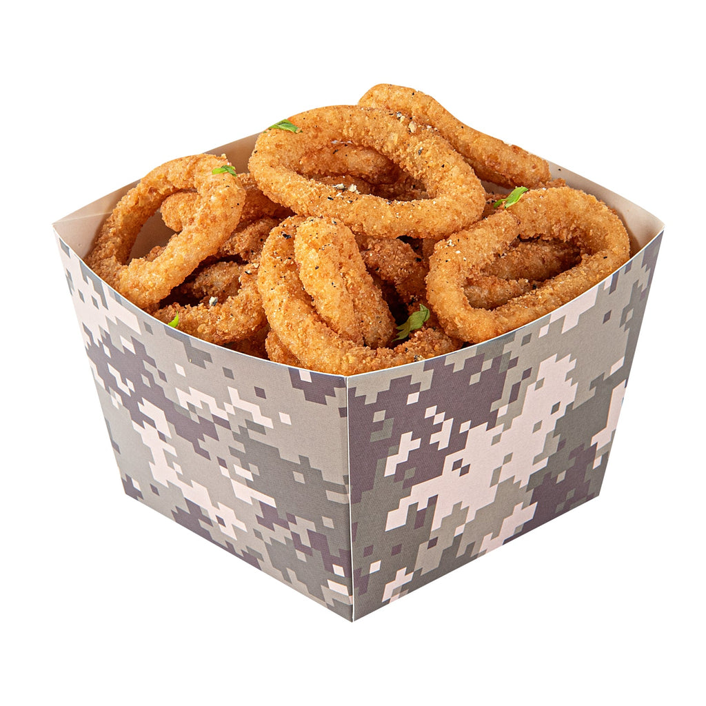 Bio Tek Square Camouflage Paper Snack Box - 5 1/4" x 5 1/4" x 3 1/4" - 200 count box