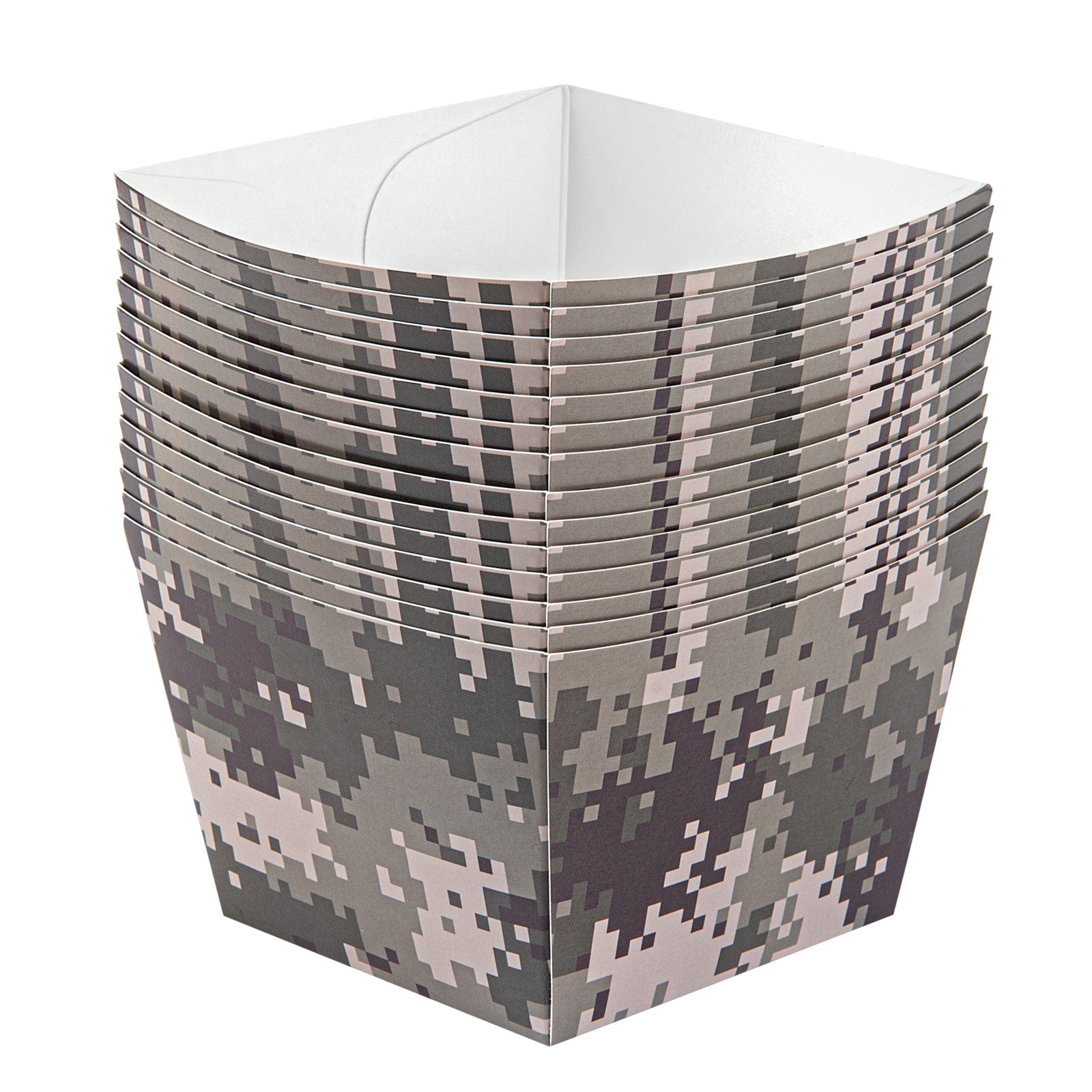 Bio Tek Square Camouflage Paper Snack Box - 5 1/4" x 5 1/4" x 3 1/4" - 200 count box