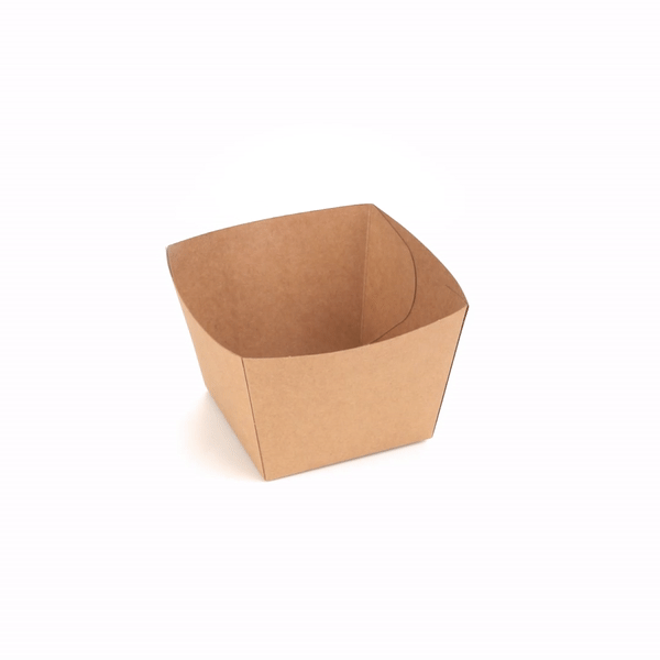 Bio Tek Square Kraft Paper Snack Box - 5 1/4" x 5 1/4" x 3 1/4" - 200 count box