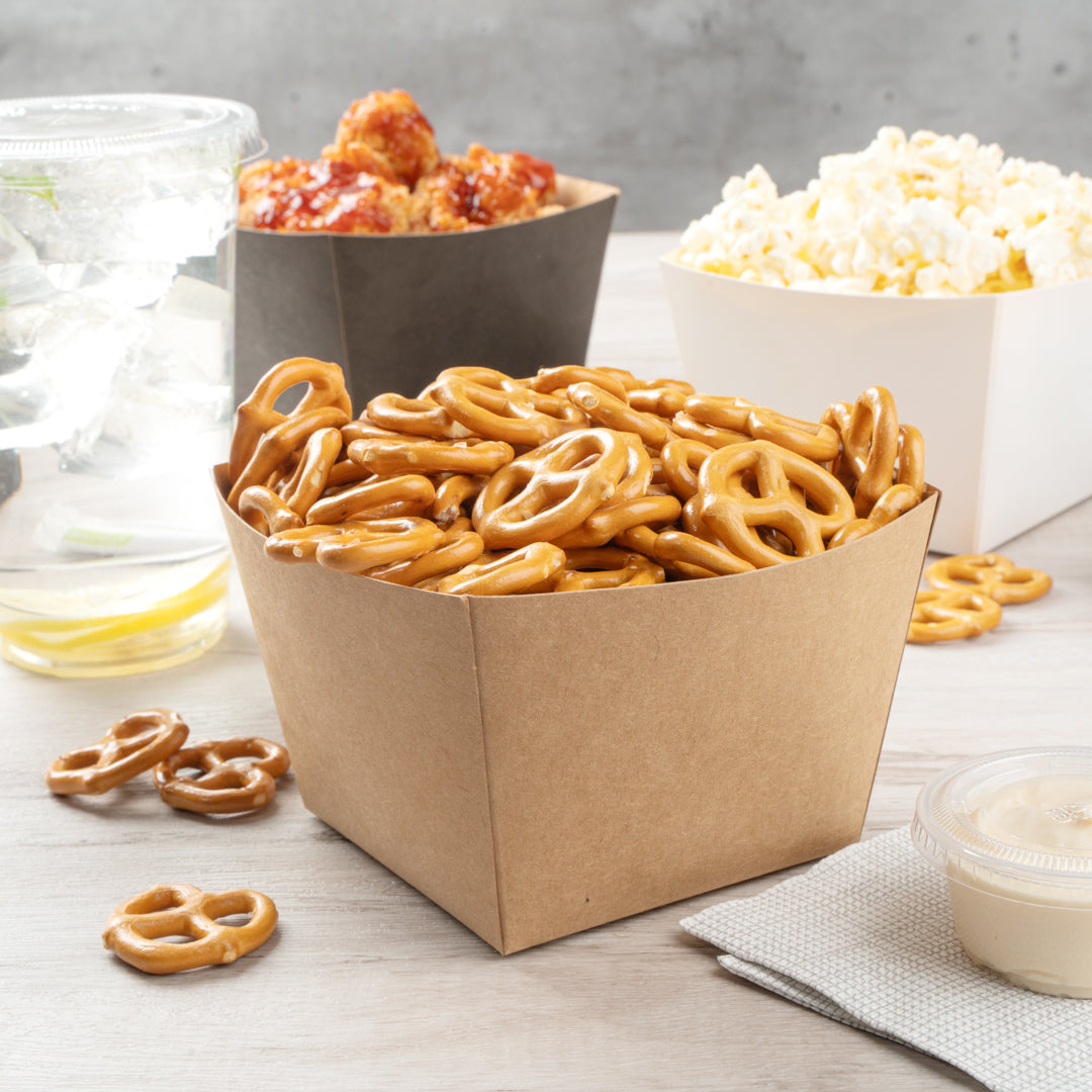 Bio Tek Square Kraft Paper Snack Box - 5 1/4" x 5 1/4" x 3 1/4" - 200 count box
