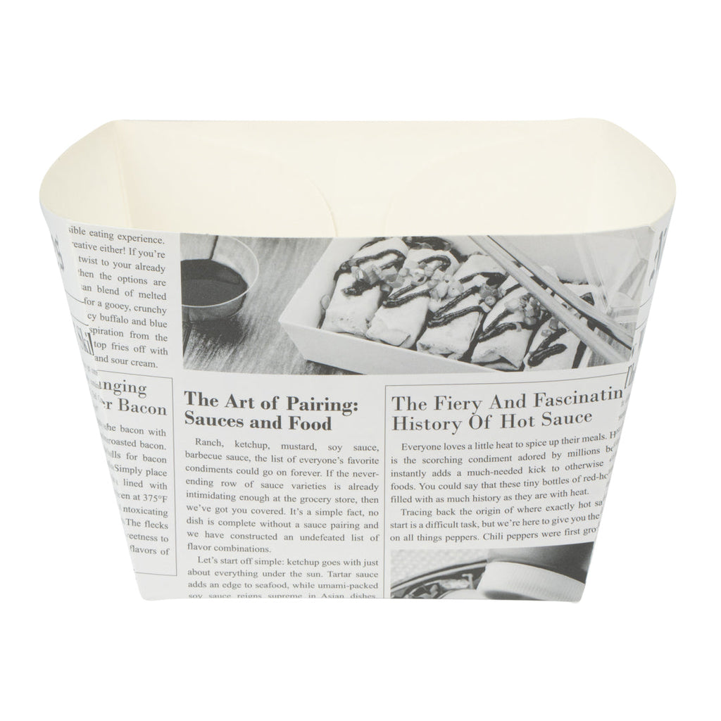 Bio Tek Square Newsprint Paper Snack Box - 5 1/4" x 5 1/4" x 3 1/4" - 200 count box