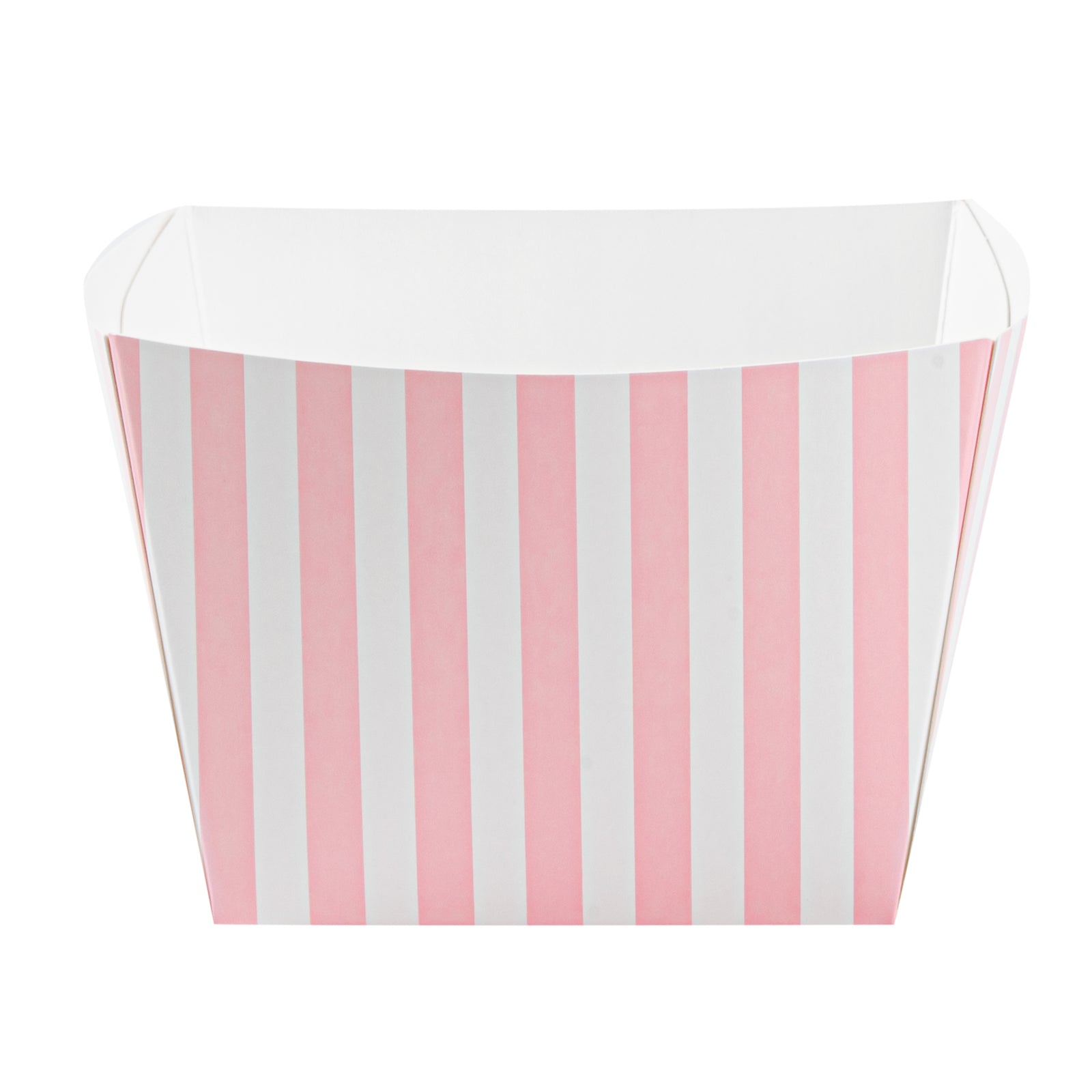 Bio Tek Square Pink and White Stripe Paper Snack Box - 5 1/4" x 5 1/4" x 3 1/4" - 200 count box