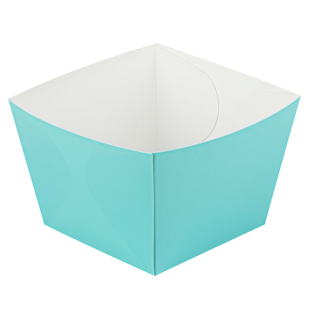 Bio Tek Square Turquoise Paper Snack Box - 5 1/4" x 5 1/4" x 3 1/4" - 200 count box