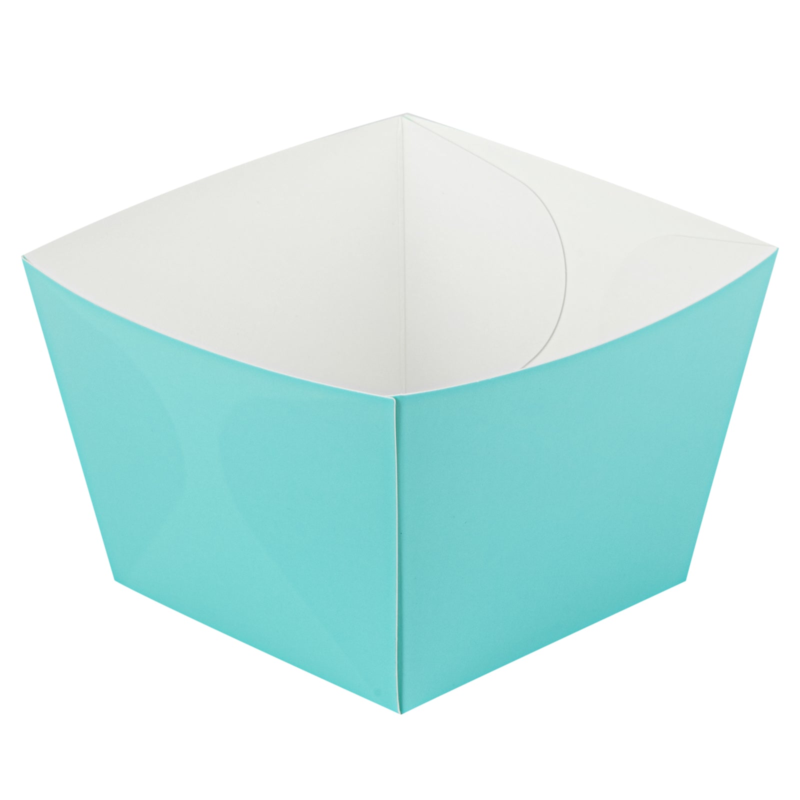 Bio Tek Square Turquoise Paper Snack Box - 5 1/4" x 5 1/4" x 3 1/4" - 200 count box