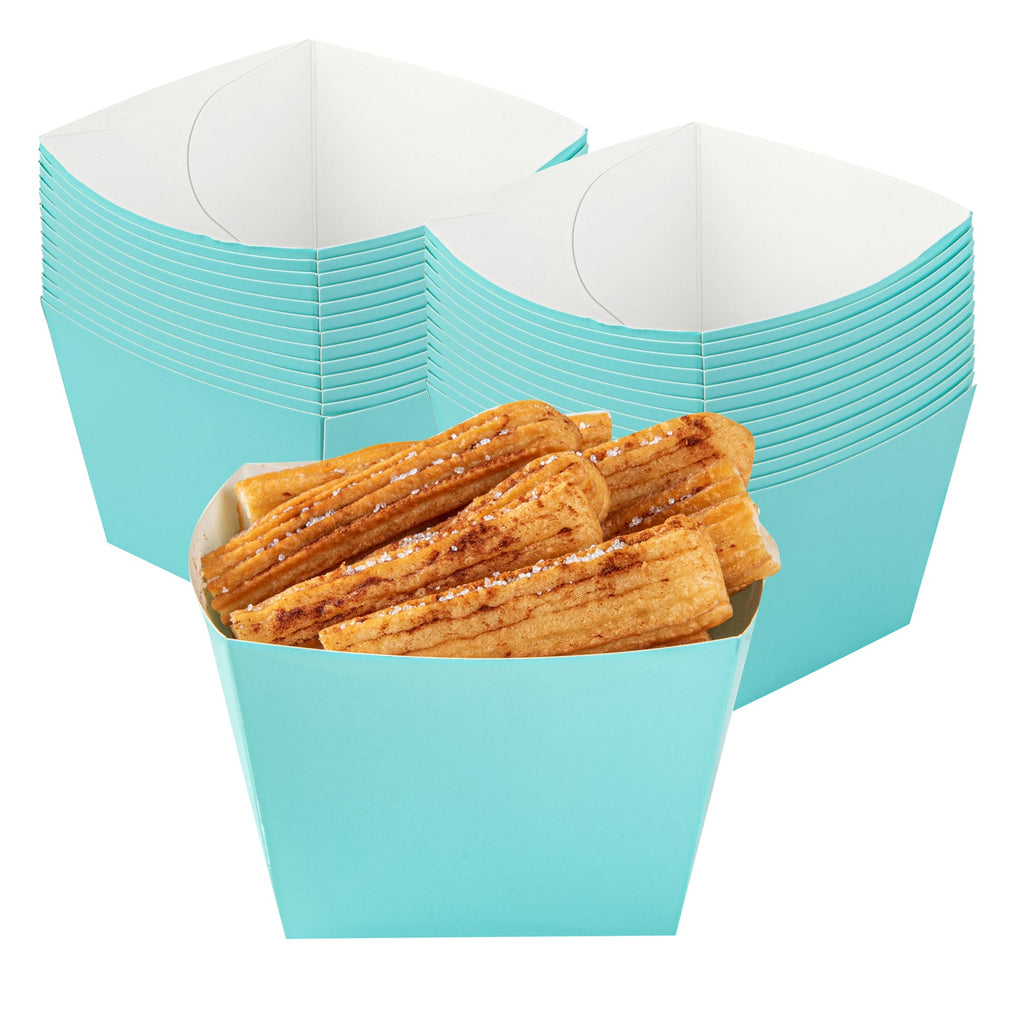 Bio Tek Square Turquoise Paper Snack Box - 5 1/4" x 5 1/4" x 3 1/4" - 200 count box