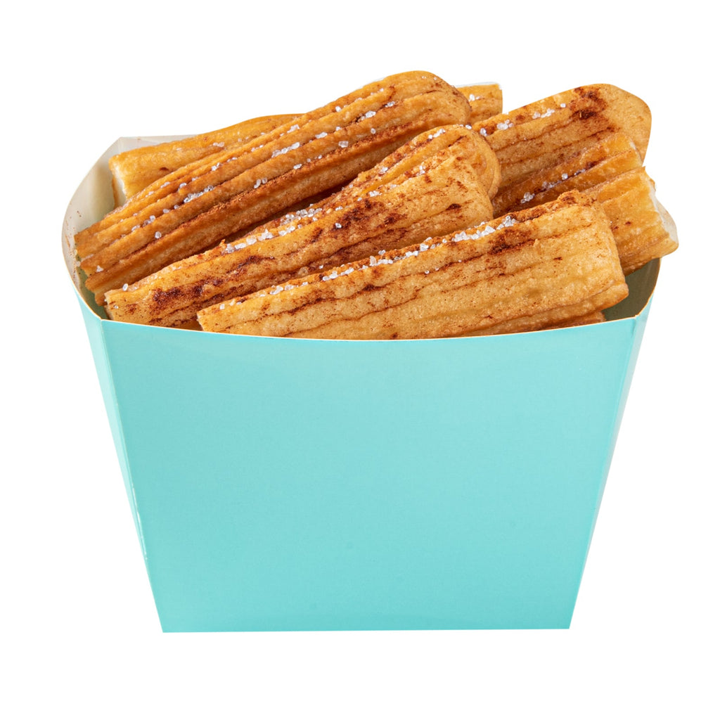 Bio Tek Square Turquoise Paper Snack Box - 5 1/4" x 5 1/4" x 3 1/4" - 200 count box
