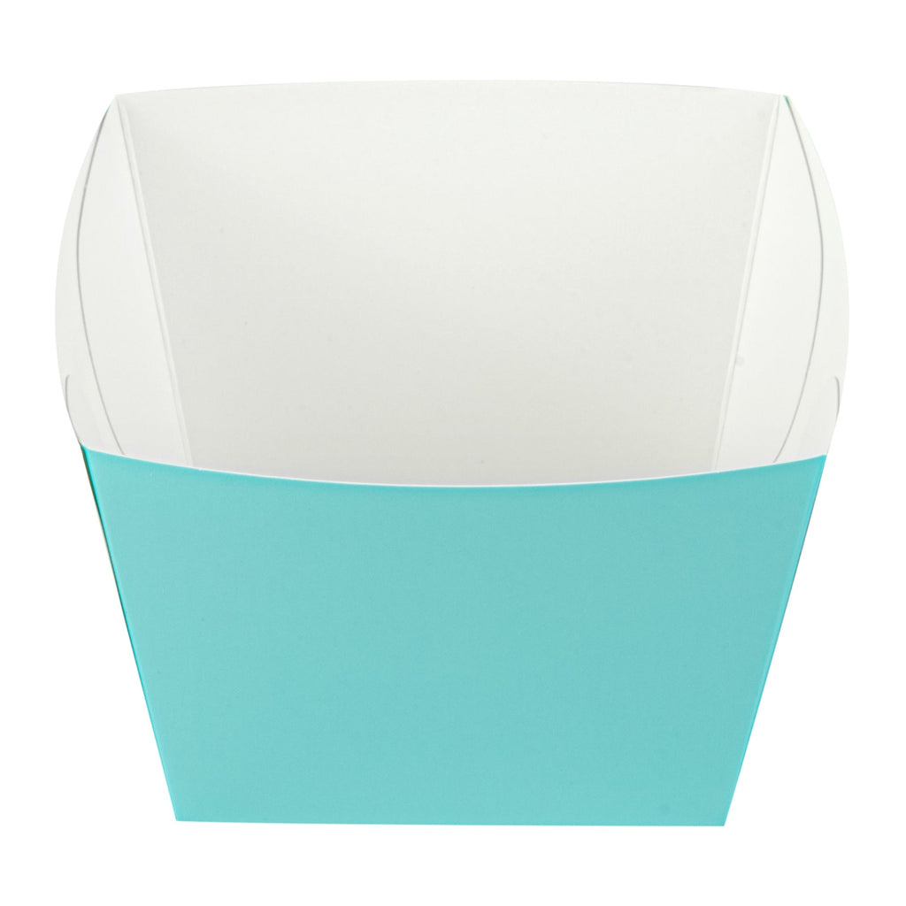Bio Tek Square Turquoise Paper Snack Box - 5 1/4" x 5 1/4" x 3 1/4" - 200 count box