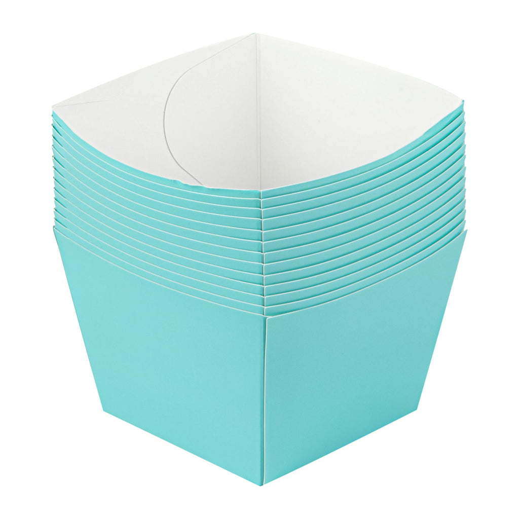 Bio Tek Square Turquoise Paper Snack Box - 5 1/4" x 5 1/4" x 3 1/4" - 200 count box