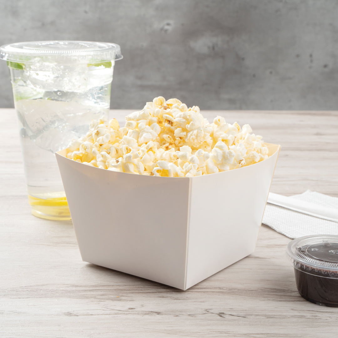 Bio Tek Square White Paper Snack Box - 5 1/4" x 5 1/4" x 3 1/4" - 200 count box