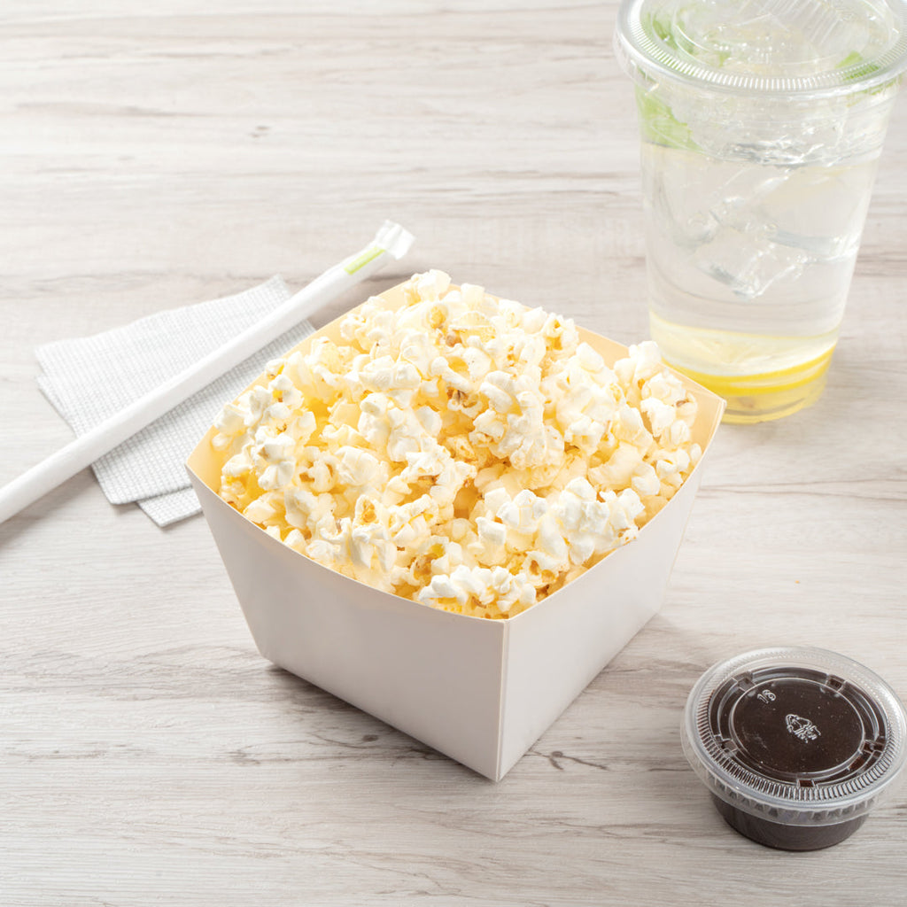 Bio Tek Square White Paper Snack Box - 5 1/4" x 5 1/4" x 3 1/4" - 200 count box