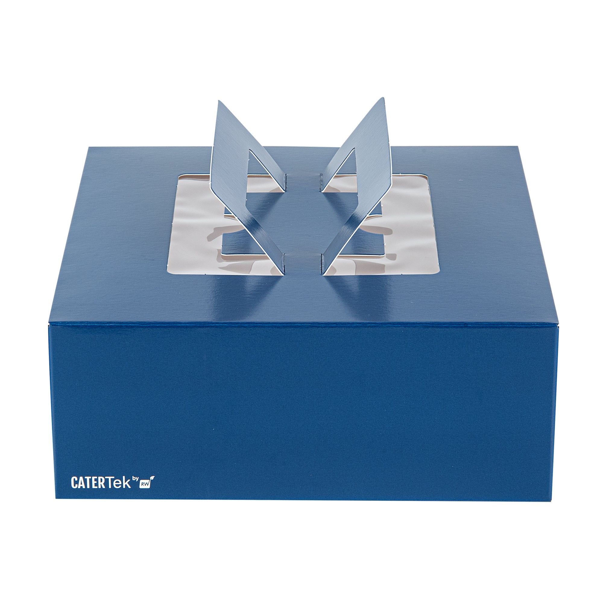 Cater Tek Square Frenchie Paper Cake / Take Out Container - with Pop-Up Handle, Window - 9" x 9" x 3 1/2" - 50 count box