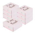 Cater Tek Square Pink and White Stripe Paper Cake / Take Out Container - with Pop-Up Handle, Window - 9" x 9" x 3 1/2" - 50 count box