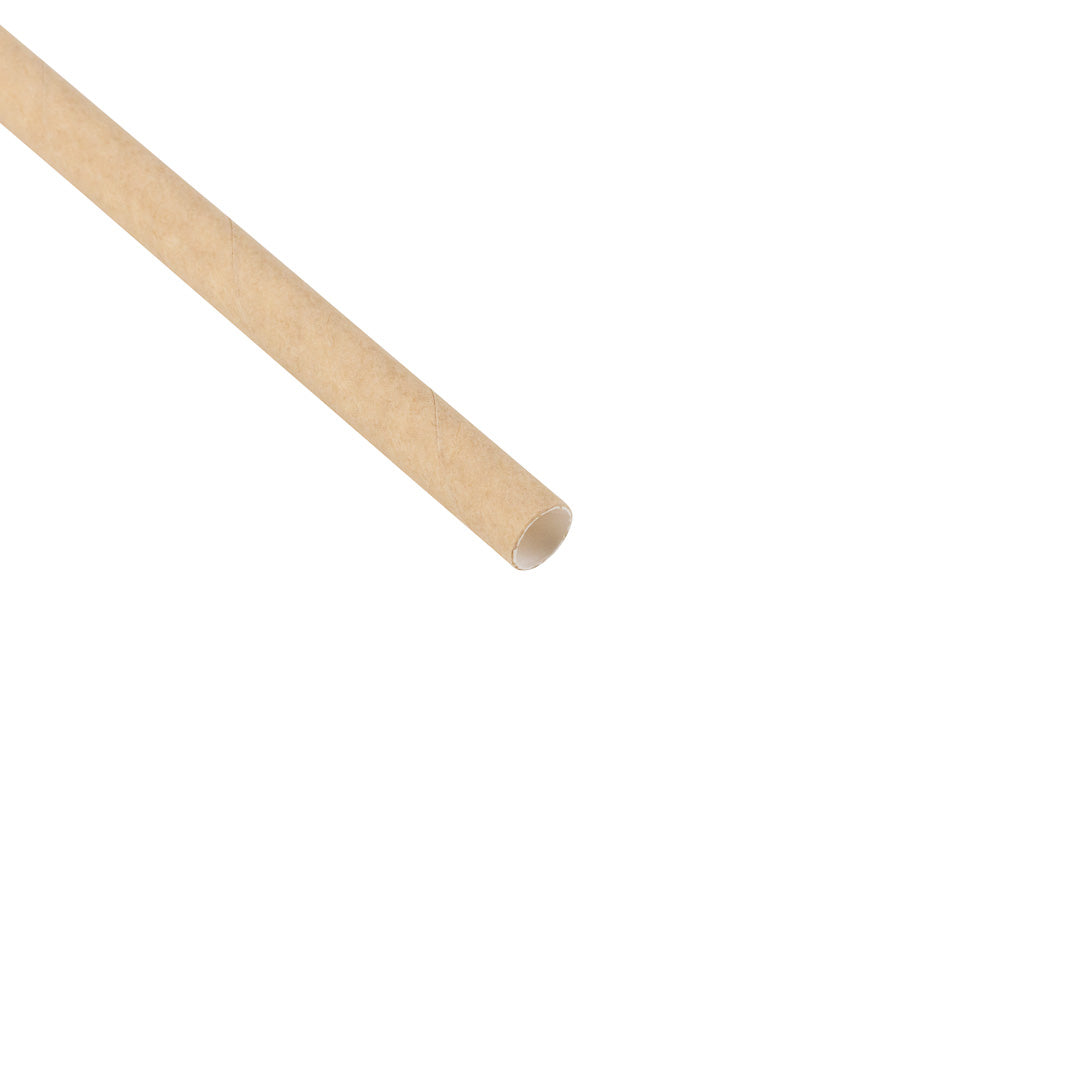 Bev Tek Kraft Paper Straw - Wrapped, Biodegradable, 7.5mm - 10" - 1000 count box