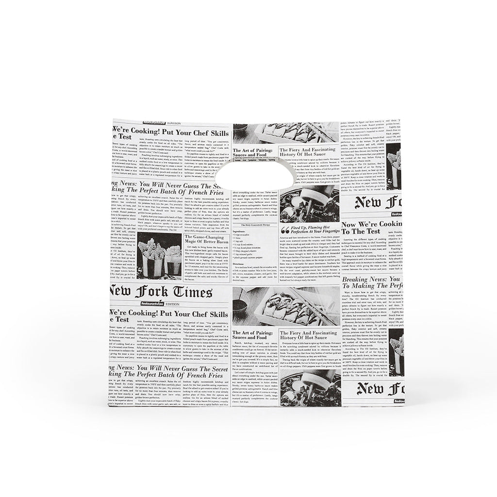 Bag Tek Rectangle Newsprint Paper Take Out Bag - with Handles - 11" x 7" x 11" - 100 count box