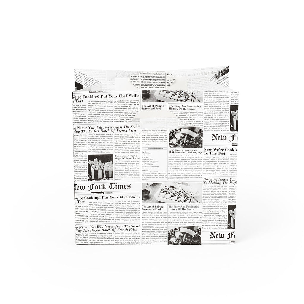 Bag Tek Rectangle Newsprint Paper Take Out Bag - with Handles - 11" x 7" x 11" - 100 count box