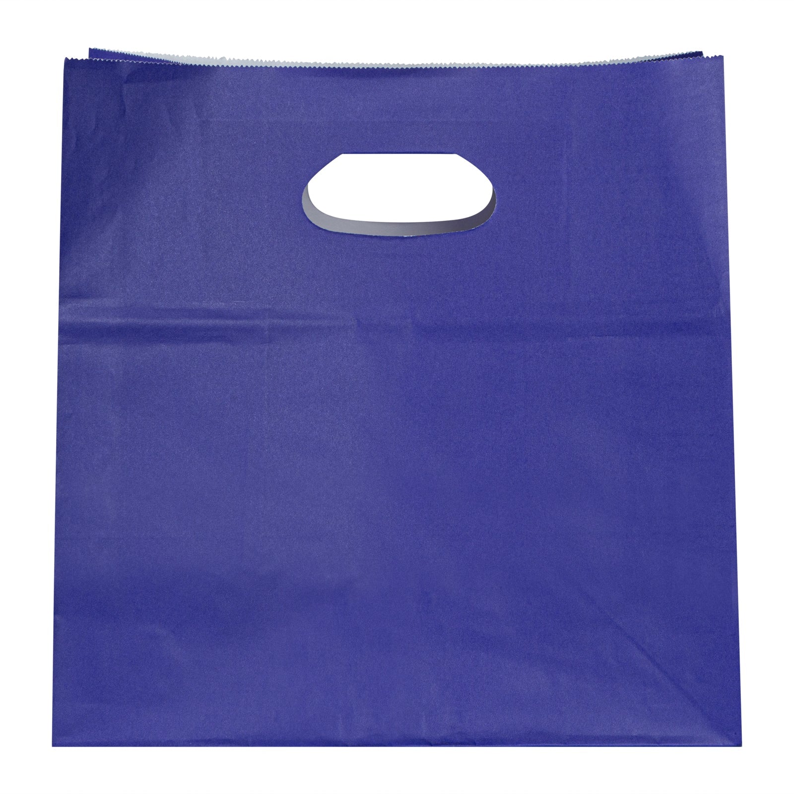 Bag Tek Rectangle Purple Paper Take Out Bag - with Handles - 11" x 7" x 11" - 100 count box