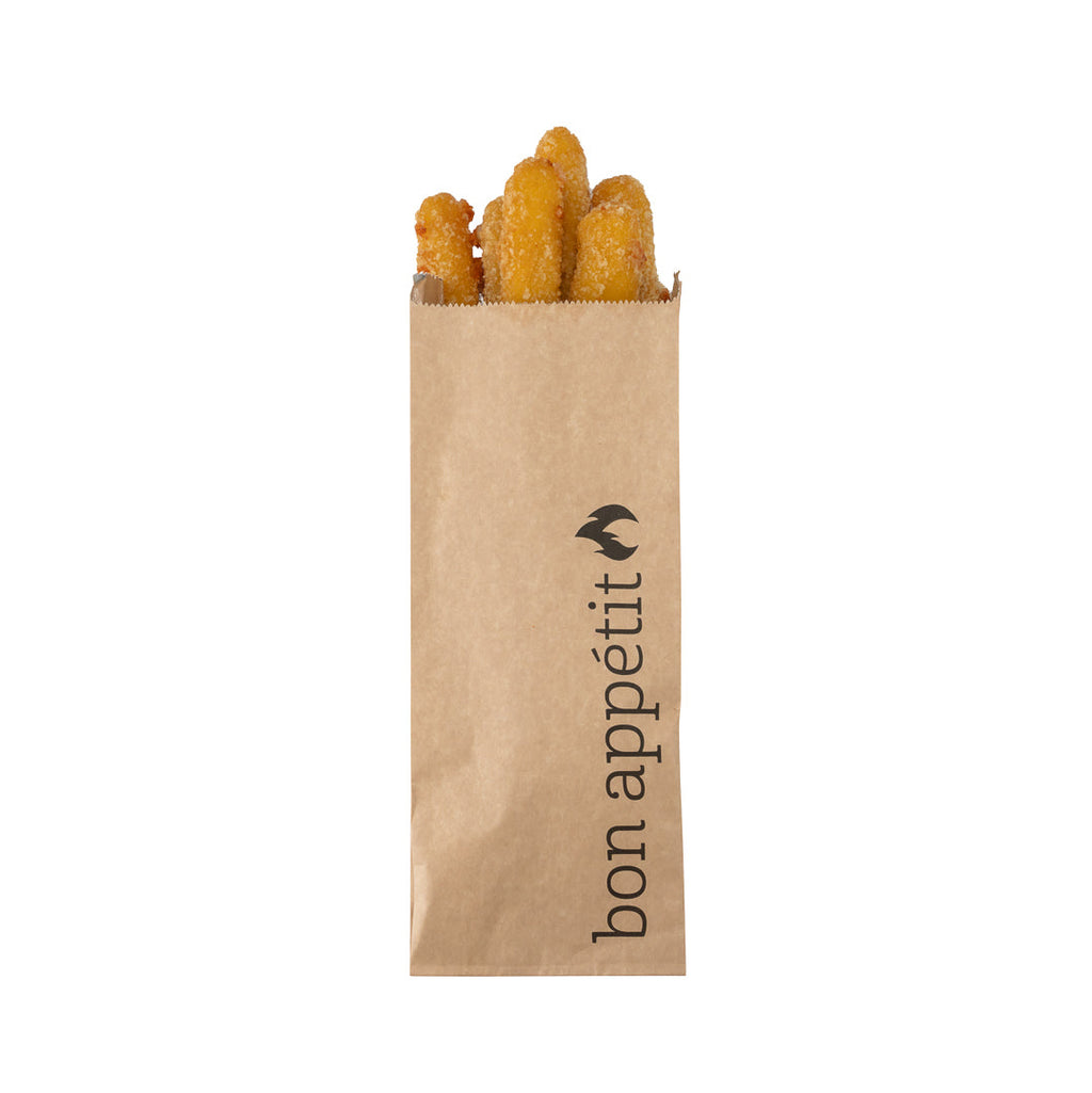 Bag Tek Kraft Paper Printed Foil Bag - Pint Size, Bon Appetit - 4 1/2" x 2" x 11 1/2" - 100 count box