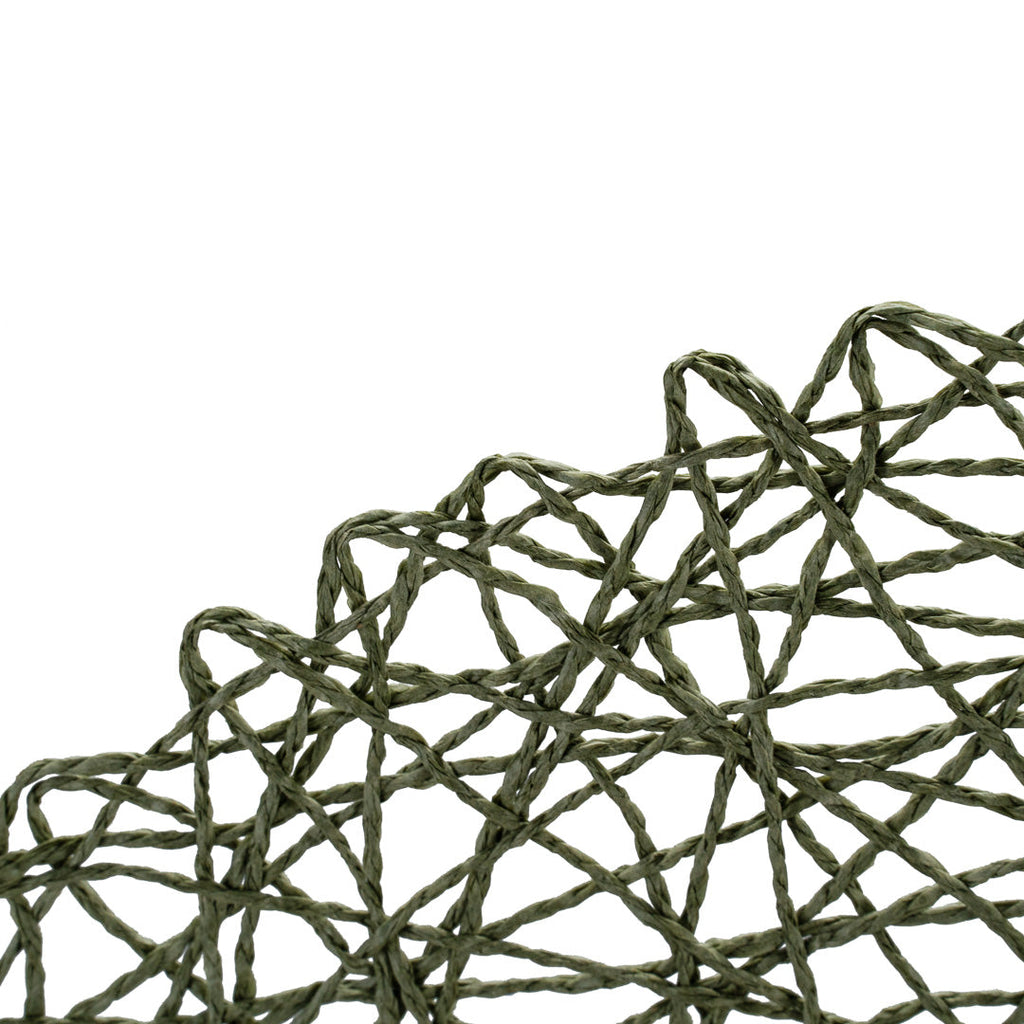 Spinweave Round Green Paper Handmade Placemat - Semi-Disposable - 15" x 15" - 6 count box